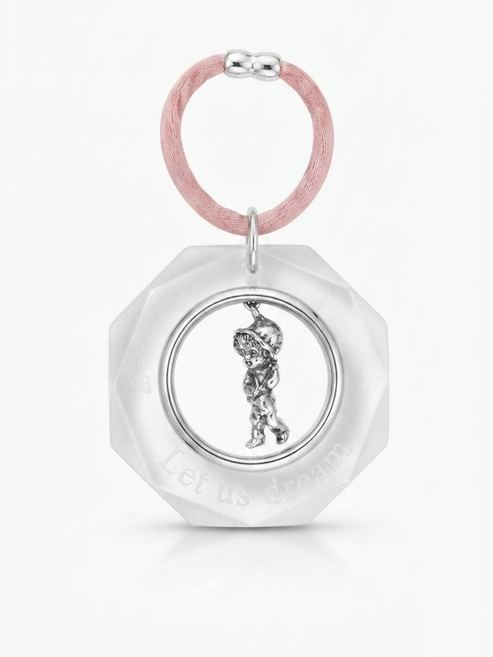 Authentic Lladró "Let Us Dream" Porcelain & Silver Pendant | Designer Figural Ch